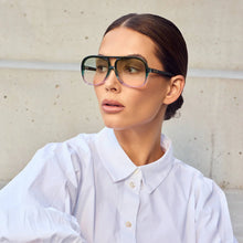 Load image into Gallery viewer, Valley Eyewear Bang Bang - Forest Green Fade To Rose w. Gold Metal / Olive To Rose Gradient Lens Hyde Boutique