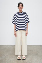 Load image into Gallery viewer, Kowtow Oversized Boxy Tee - Navy White Stripe Shirts & Tops Kowtow