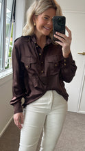 Load image into Gallery viewer, Zimmermann Utility Shirt - Chocolate Apparel > Women > Clothing > Shirts &amp; Tops > Shirts > Button-Up Shirts > Zimmermann Hyde Boutique
