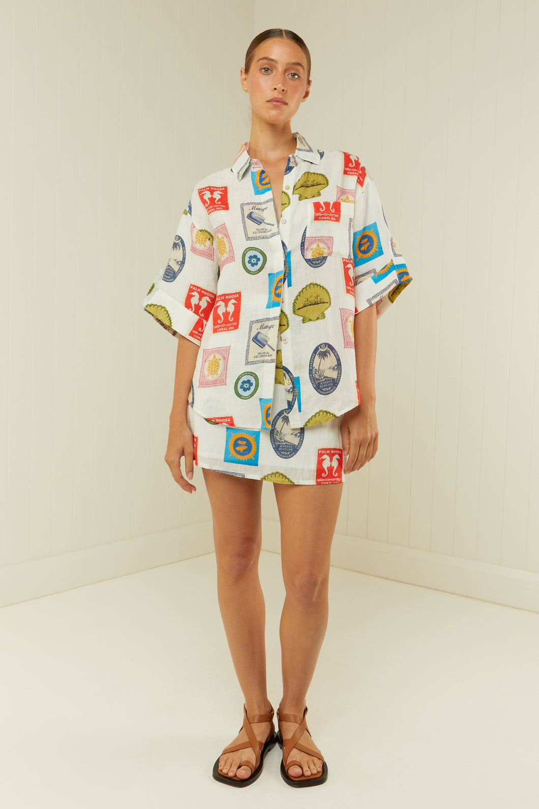 Palm Noosa Mirage Shirt - Holiday Stamp  Hyde Boutique   