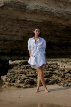 Load image into Gallery viewer, Aston Studio Buddy Shirt - Celeste Stripe  Hyde Boutique   
