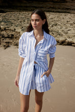 Load image into Gallery viewer, Aston Studio Buddy Shirt - Celeste Stripe  Hyde Boutique   
