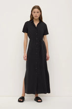Load image into Gallery viewer, Assembly Label Heather Silk Blend Shirt Dress - Black
