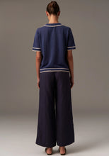 Load image into Gallery viewer, Pol Sela Knit Polo - Blue/Gold Hyde Boutique
