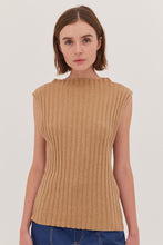 Load image into Gallery viewer, Cloth &amp; Co The Rib Funnel Neck Tank - Raffia  Hyde Boutique   
