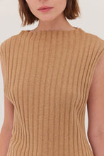 Load image into Gallery viewer, Cloth &amp; Co The Rib Funnel Neck Tank - Raffia  Hyde Boutique   
