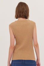 Load image into Gallery viewer, Cloth &amp; Co The Rib Funnel Neck Tank - Raffia  Hyde Boutique   
