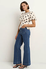 Load image into Gallery viewer, Stories Be Told Finali Cream Black Polka Dot Puff Sleeve Hyde Boutique
