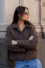 Load image into Gallery viewer, Among The Brave Absolute Soft Collared Quilted Jacket - Chocolate Hyde Boutique
