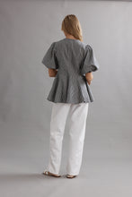 Load image into Gallery viewer, Caitlin Crisp Sofia Blouse - Ink/White Gingham
