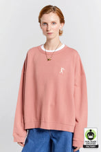 Load image into Gallery viewer, Karen Walker Embroidered Runaway Girl Organic Cotton Crewneck Sweatshirt - Rose  Hyde Boutique   
