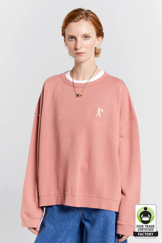 Karen Walker Embroidered Runaway Girl Organic Cotton Crewneck Sweatshirt - Rose  Hyde Boutique   