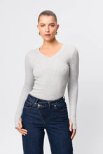 Load image into Gallery viewer, Mossman Sedona Top - Grey Marle Apparel > Women > Clothing > Tops > Long Sleeve Tops > Ribbed Jersey Tops > Mossman Hyde Boutique
