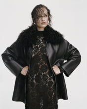 Load image into Gallery viewer, Rebe Shearling-Collar Leather Jacket - Black Hyde Boutique
