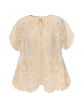 Load image into Gallery viewer, Zimmermann Luna Lace Flutter Blouse - Cream Apparel > Women > Clothing > Shirts &amp; Tops > Shirts > Button-Up Shirts > Zimmermann Hyde Boutique
