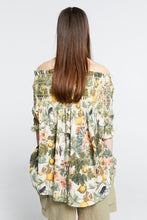 Load image into Gallery viewer, Karen Walker Gaia Smocked Blouse - Macadamia/Green  Hyde Boutique   
