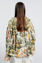 Load image into Gallery viewer, Karen Walker Gaia Long Sleeve Smocked Blouse - Macadamia/Green  Hyde Boutique   
