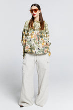 Load image into Gallery viewer, Karen Walker Gaia Long Sleeve Smocked Blouse - Macadamia/Green  Hyde Boutique   
