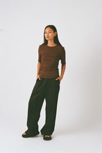 Load image into Gallery viewer, Commonplace Ruched Short Sleeve Tee - Choc Hyde Boutique
