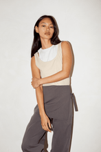 Load image into Gallery viewer, Commonplace Millie Double Layer Tank - Sand/White Hyde Boutique
