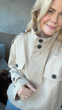 Load image into Gallery viewer, Stories Be Told Funnel Neck Trench Jacket - Taupe Arriving End October Hyde Boutique
