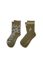 Load image into Gallery viewer, Karen Walker Carousel Socks 2 Pack - Green Multi
