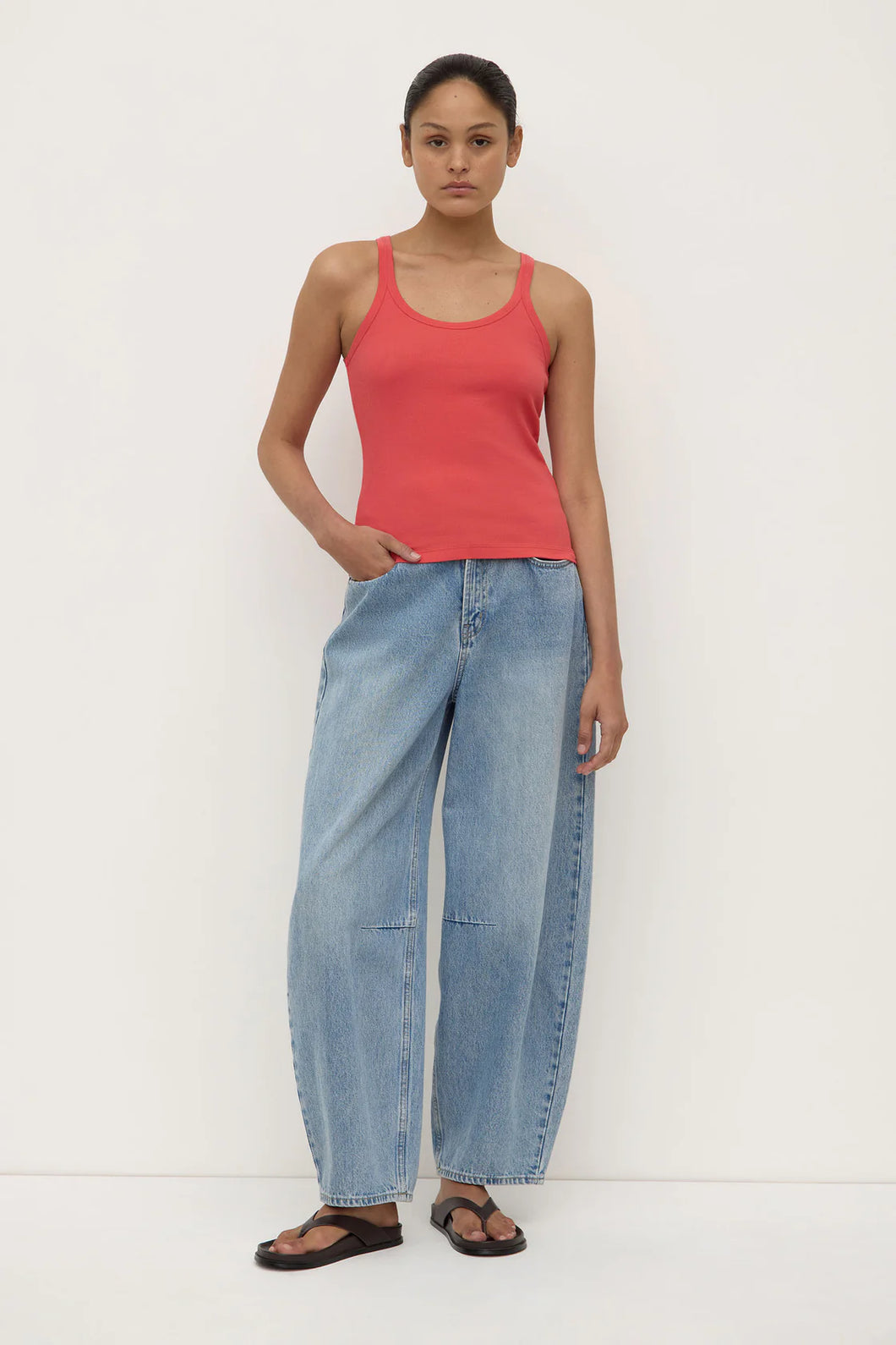 Assembly Label Charlie Rib Tank - Washed Chili