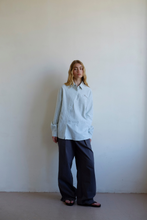 Load image into Gallery viewer, Commonplace Cortez Shirt - Mint Stripe Apparel > Women > Clothing > Tops > Shirts > Long Sleeve Shirts > Commonplace Hyde Boutique
