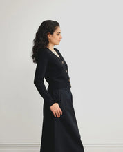 Load image into Gallery viewer, Standard Issue Merino V Neck Cardigan - Black Hyde Boutique
