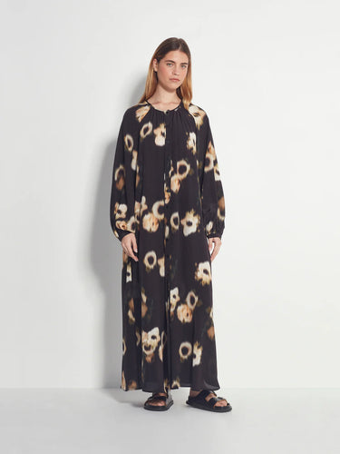 Juliette Hogan Tuscany Dress - Noir Wildflower Silk  Mrs Hyde Boutique   