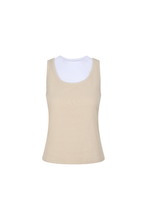 Load image into Gallery viewer, Commonplace Millie Double Layer Tank - Sand/White Hyde Boutique
