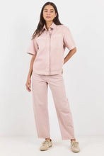 Load image into Gallery viewer, Stories Be Told Crucial Denim Short Sleeve Shacket - Pale Pink Hyde Boutique
