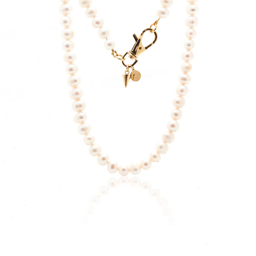 Silk & Steel Perla Necklace - Pearl/Gold  Hyde Boutique   