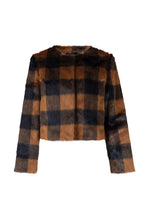 Load image into Gallery viewer, Coop by Trelise Cooper Crazy Fur You Jacket - Navy Check Hyde Boutique
