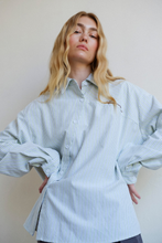 Load image into Gallery viewer, Commonplace Cortez Shirt - Mint Stripe Apparel > Women > Clothing > Tops > Shirts > Long Sleeve Shirts > Commonplace Hyde Boutique
