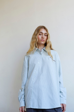Load image into Gallery viewer, Commonplace Cortez Shirt - Mint Stripe Apparel > Women > Clothing > Tops > Shirts > Long Sleeve Shirts > Commonplace Hyde Boutique
