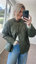Load image into Gallery viewer, Moke Talei Women Quilt Bomber - Olive Green Apparel > Women > Clothing > Jackets > Bomber Jackets > Quilted Bomber Jackets > Moke Hyde Boutique
