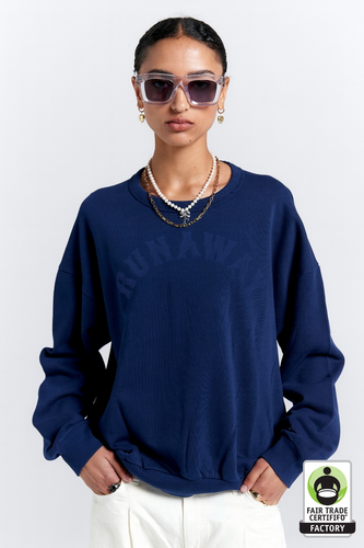 Karen Walker Runaway College Crewneck Sweatshirt - Navy Hyde Boutique