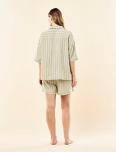 Load image into Gallery viewer, Papinelle x Karen Walker Seersucker Stripe Boxer PJ - Olive

