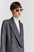 Load image into Gallery viewer, Karen Walker Kyoto Double Breasted Jacket - Pinstripe Suiting Charcoal  Hyde Boutique   
