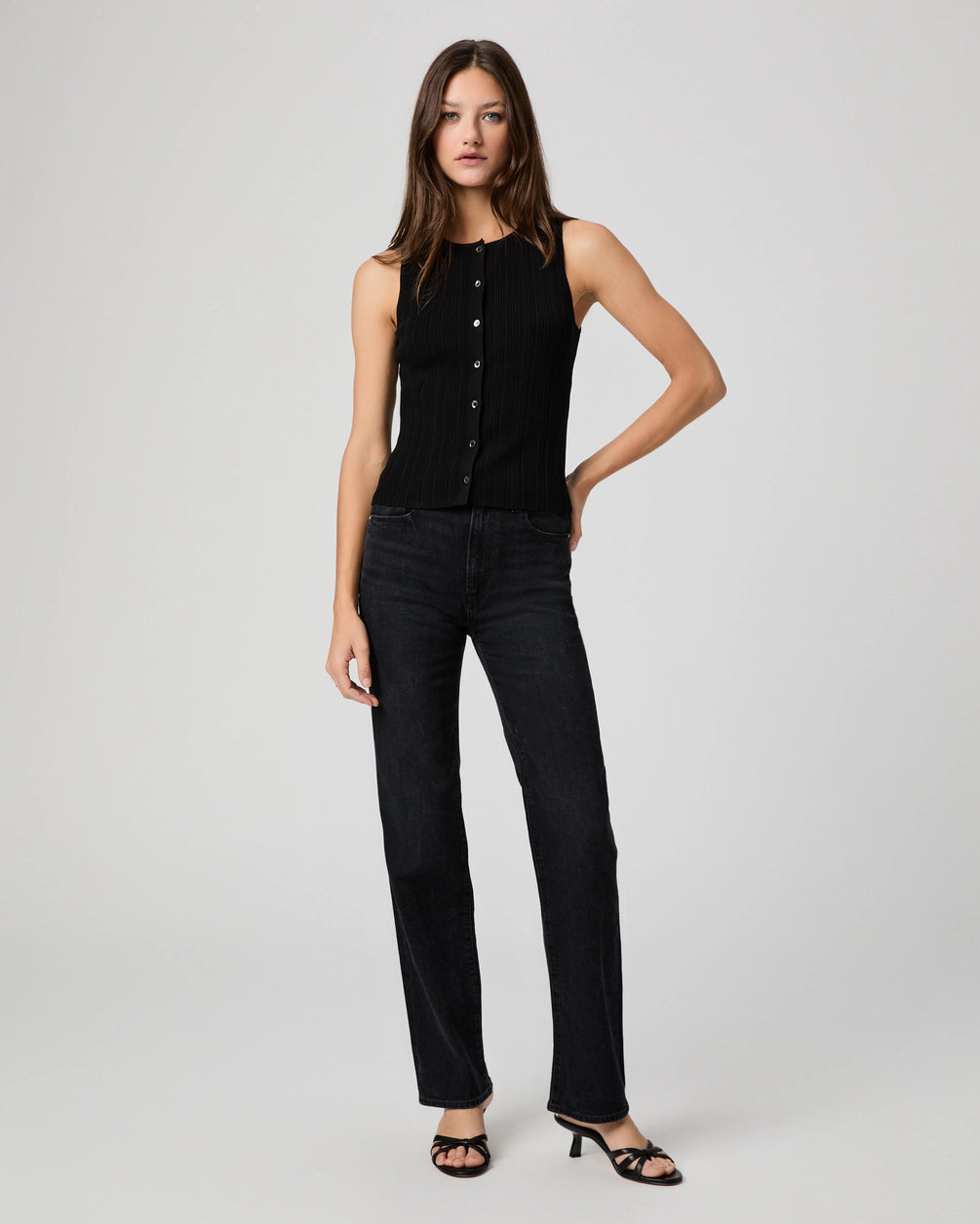 Paige Stevie Straight Jean - Black Void