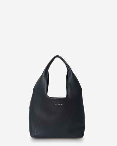 Saben Kiki Shoulder Bag - Black Lightly Milled Bag Saben