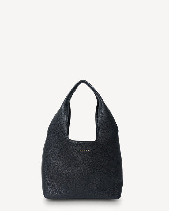 Saben Kiki Shoulder Bag - Black Lightly Milled Bag Saben