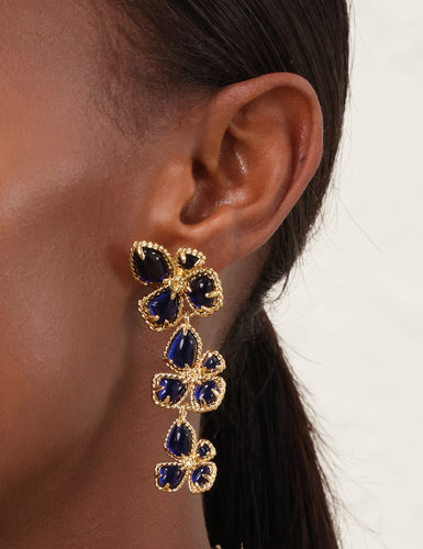Zimmermann Bloom Large Dangles - Gold/Blue Hyde Boutique