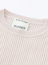 Load image into Gallery viewer, Aleger Cashmere N.31 Cashmere Blend New Skinny Rib Crew - Light Shell  Hyde Boutique   
