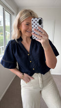 Load image into Gallery viewer, Zoe Kratzman Magnify Top - Dark Denim Hyde Boutique
