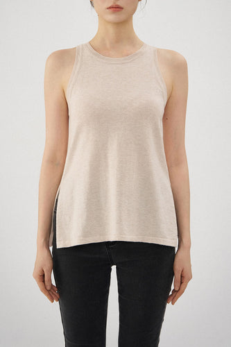 Aleger N.2140 Cashmere Blend Beach Tank - Prosecco Hyde Boutique