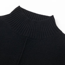 Load image into Gallery viewer, Aleger Cashmere N.93 Cashmere Blend Cable Detail Funnel Neck - Black  Hyde Boutique   
