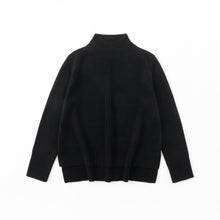 Load image into Gallery viewer, Aleger Cashmere N.93 Cashmere Blend Cable Detail Funnel Neck - Black  Hyde Boutique   
