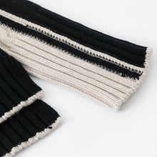 Load image into Gallery viewer, Aleger Cashmere N.114 Cashmere Blend Colour Block Cable Detail Funnel - Shell/Black  Hyde Boutique   
